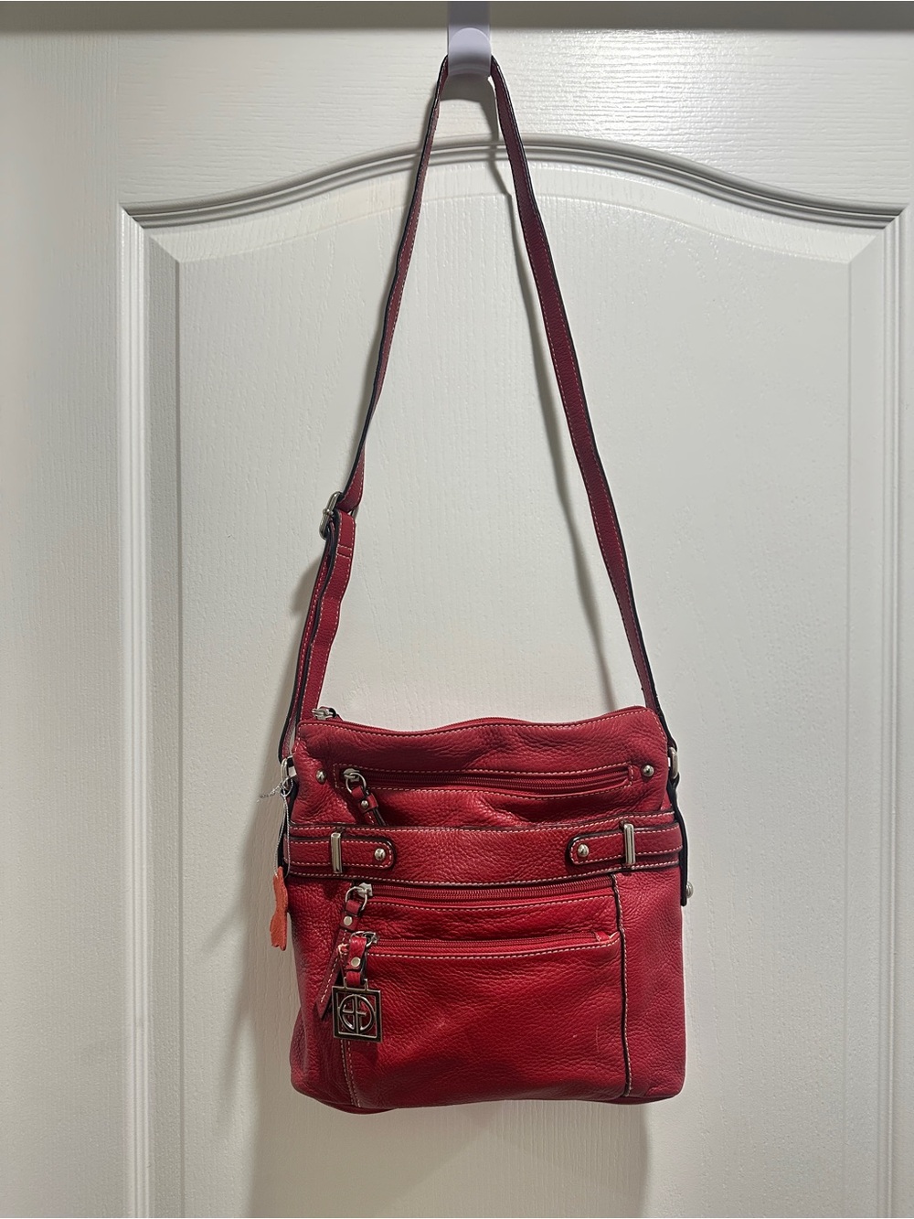 Giani Bernini red leather crossbody bag